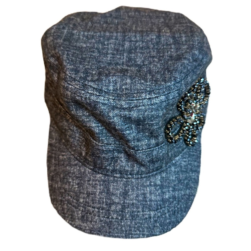 Cadet Flower Embellished Cap Beaded Military Hat - Picture 3 of 9